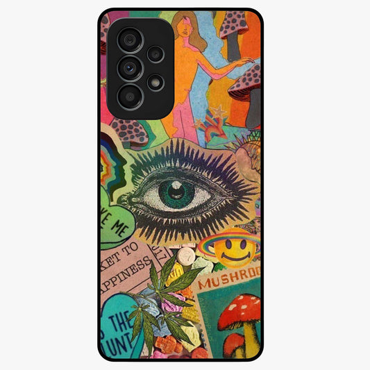 Mystic Eye Wonderland Glass Case showing flat back view with mystical eye themed artwork and glossy glass finish.