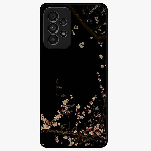 Petal Moon Light With Custom Name Glass Case showing flat back view with floral moonlight artwork and personalized name design.