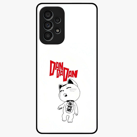 Playful Spirit Charm Glass Case showing flat back view with cheerful charm themed artwork and glossy glass finish.