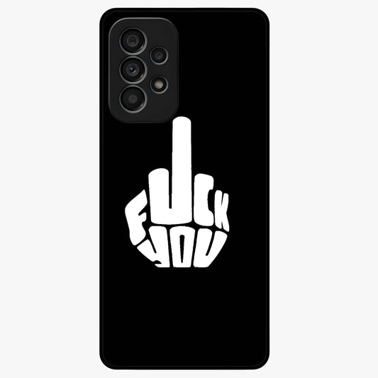 Rebel Mode On Glass Case showing flat back view with bold rebellious typography artwork and glossy glass finish.