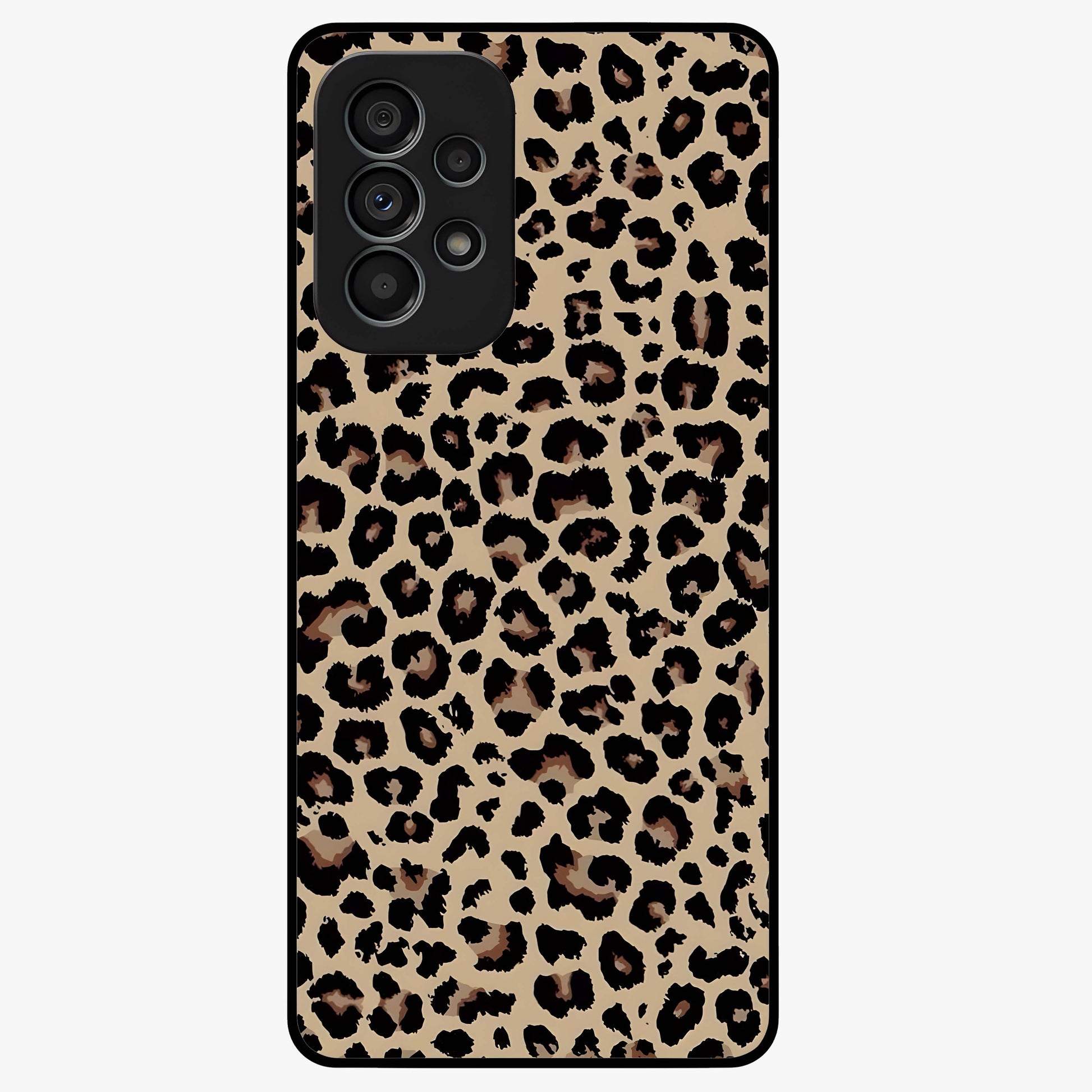 Savage Chic Pattern Glass Case showing flat back view with stylish patterned artwork and glossy glass finish.
