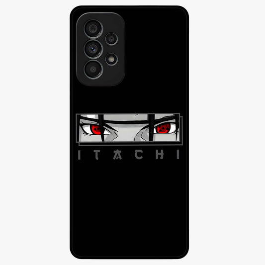 Scarlet Gaze Dominance Glass Case showing flat back view with striking red themed artwork and glossy glass finish.