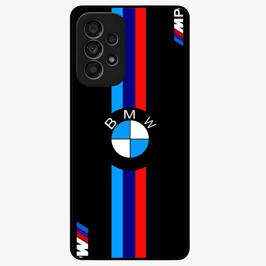 Turbo BMW Beast Glass Case showing flat back view with high performance sports car artwork and glossy glass finish.