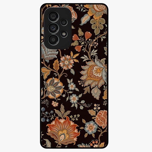 Vintage Floral Dream Glass Case showing flat back view with classic floral artwork and glossy glass finish.