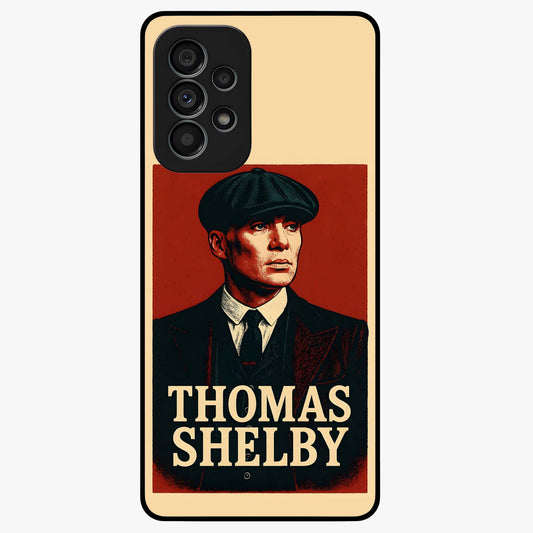 Vintage Mafia Authority Glass Case showing flat back view with bold vintage mafia inspired artwork and glossy glass finish.
