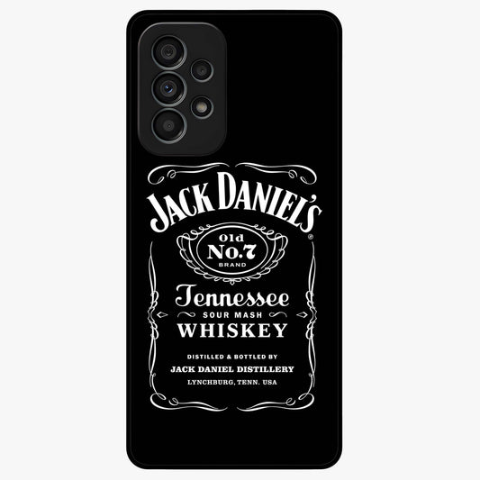 Vintage Whiskey Heritage Glass Case showing flat back view with classic whiskey inspired artwork and glossy glass finish.