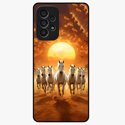 Wild Sunset Majesty Glass Case showing flat back view with majestic sunset landscape artwork and glossy glass finish.