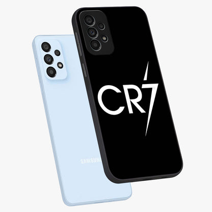 Cr7 Elite Strike Glass Case displayed in angled mockup highlighting powerful sports graphic with bold athletic theme.