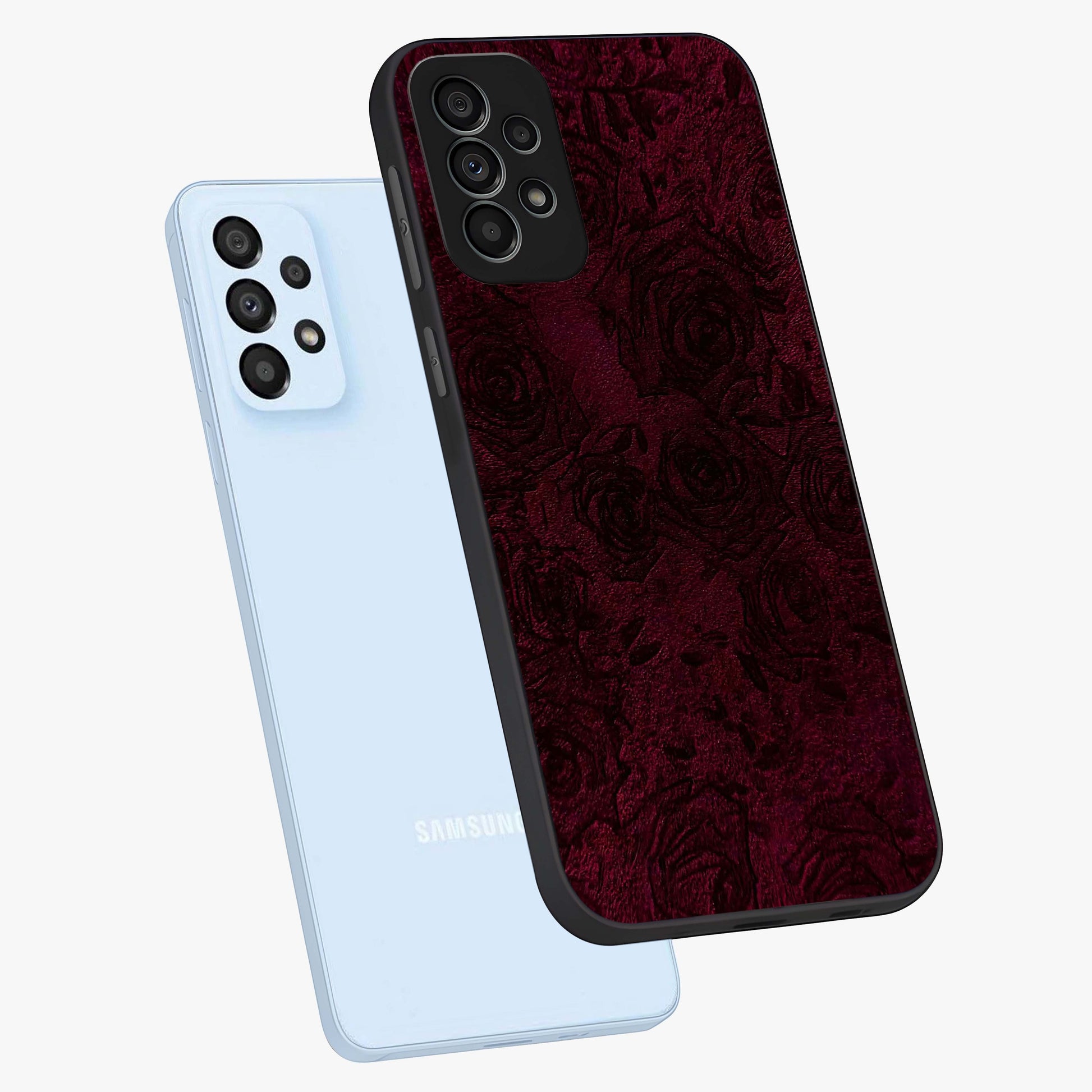 Crimson Fade Flow Glass Case displayed in angled mockup highlighting smooth gradient design with modern aesthetic style.