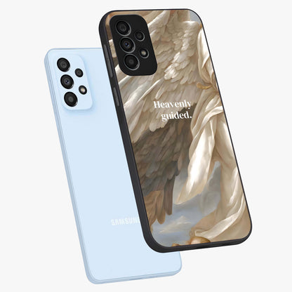 Divine Winged Grace Glass Case displayed in angled mockup highlighting graceful wing design with divine aesthetic style.