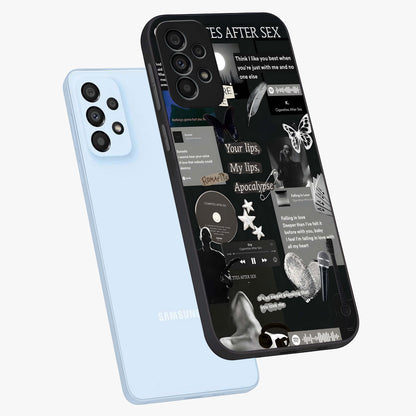 Midnight Love Echo Glass Case displayed in angled mockup highlighting elegant love inspired design with deep aesthetic style.