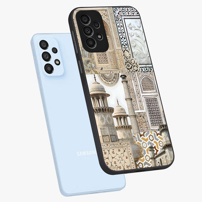 Mughal Marble Legacy Glass Case displayed in angled mockup highlighting elegant heritage marble artwork with royal aesthetic.