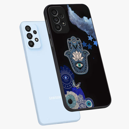 Mystic Hand Aura Glass Case displayed in angled mockup highlighting magical aura design with spiritual aesthetic style.