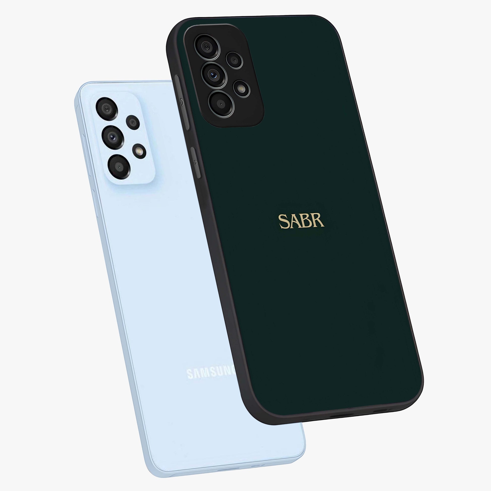 Sabr Minimal Patience Glass Case displayed in angled mockup highlighting simple inspirational design with clean aesthetic style.