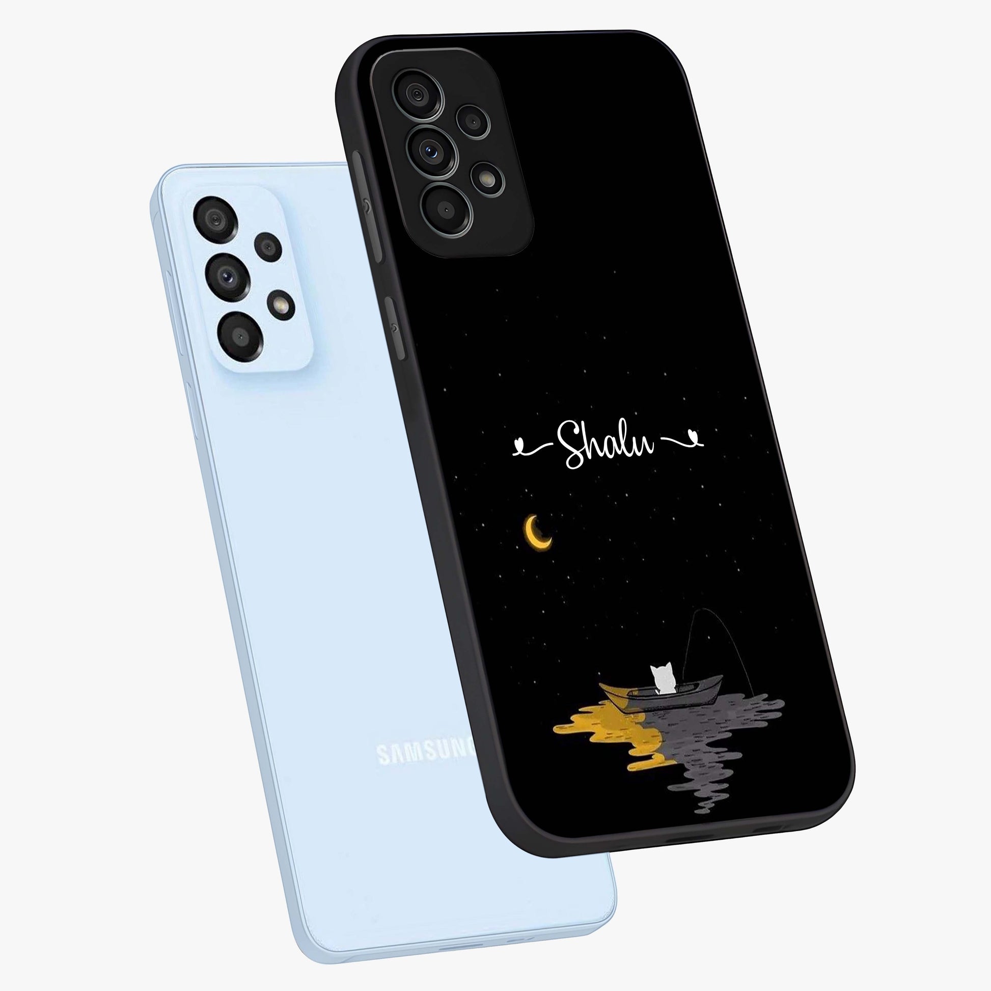 Silent Night Row Glass Case displayed in angled mockup highlighting peaceful evening design with dreamy night aesthetic.