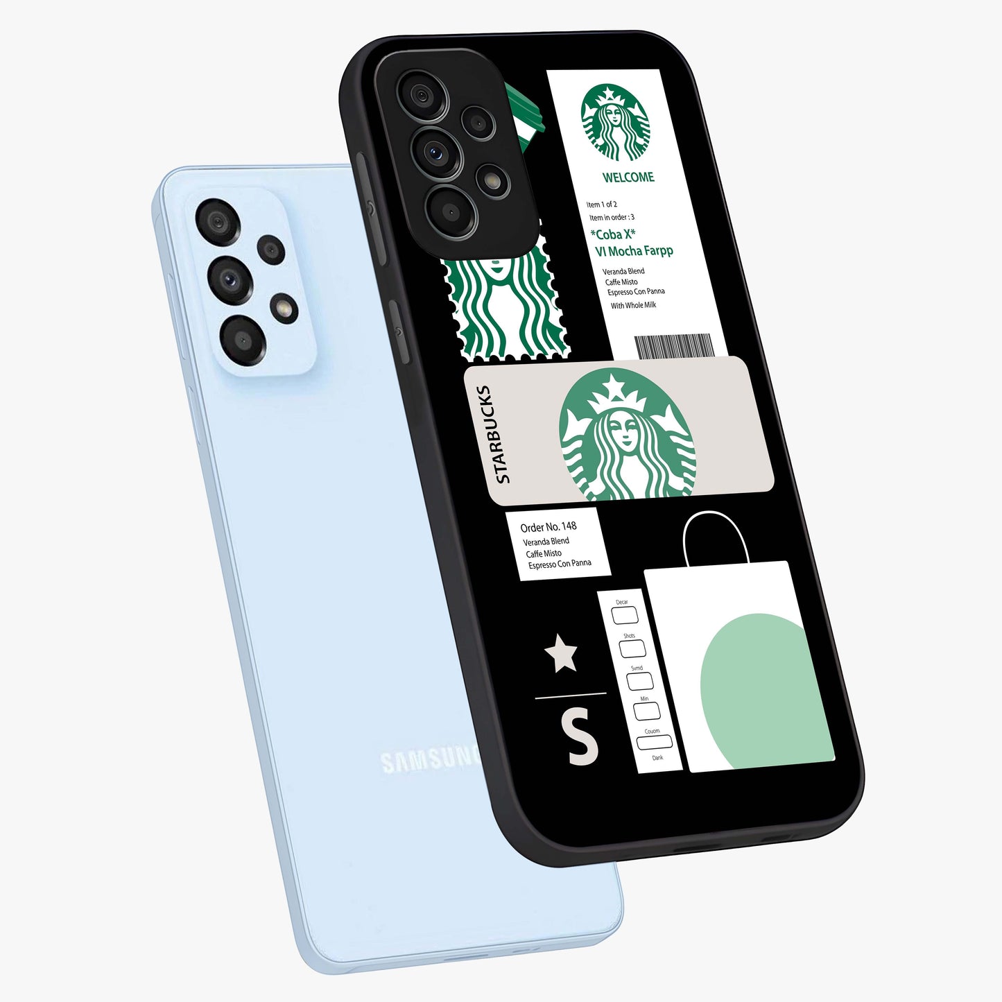 Starbucks Mocha Glass Case displayed in angled mockup highlighting stylish mocha themed design with cozy café aesthetic.