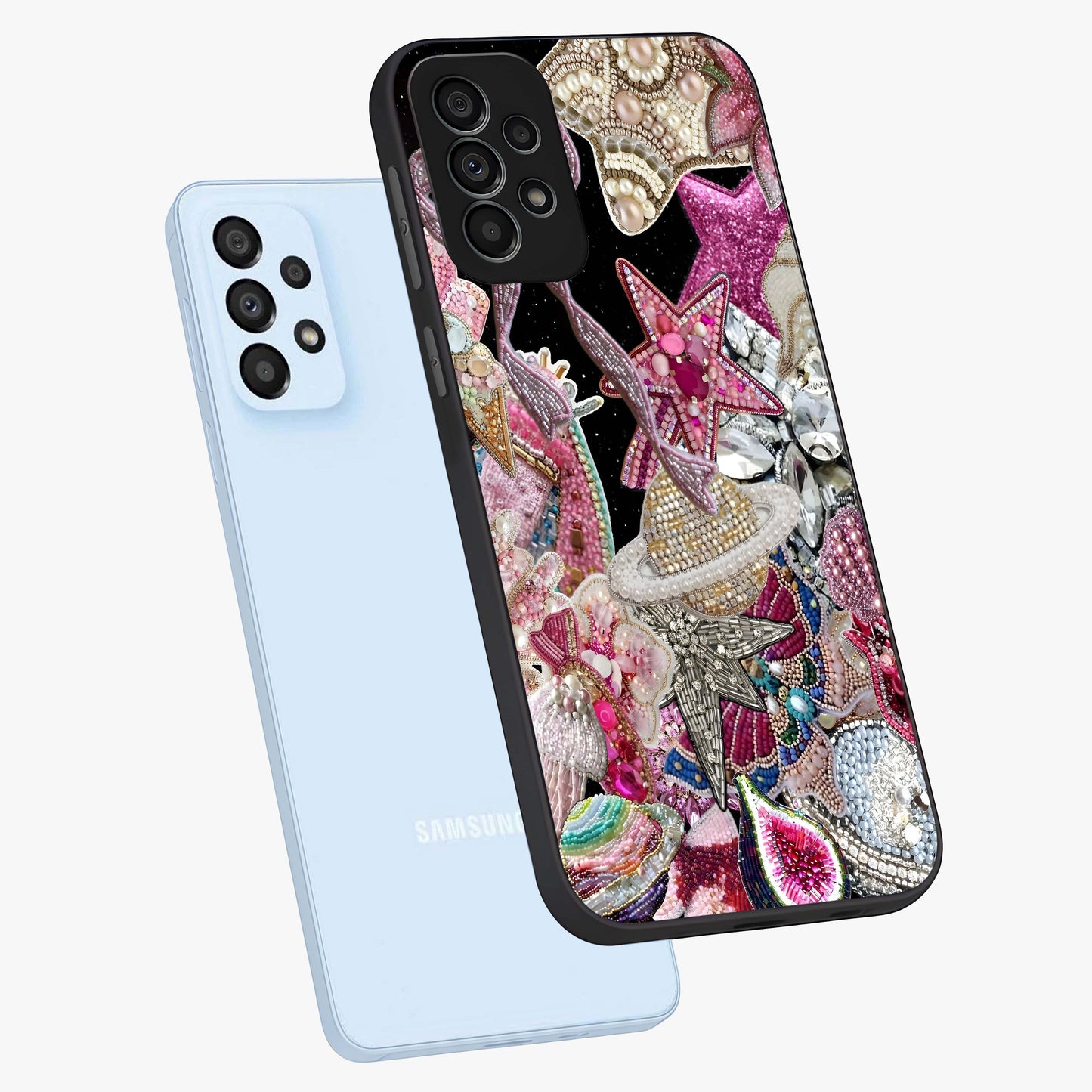 Starlit Jewel Dream Glass Case displayed in angled mockup highlighting glowing celestial jewel design with dreamy aesthetic.