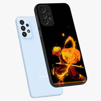Thunder Flame Execution Glass Case displayed in angled mockup highlighting dramatic fire themed design with intense fantasy aesthetic.