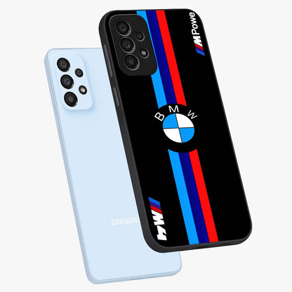 Turbo BMW Beast Glass Case displayed in angled mockup highlighting sleek racing car design with bold automotive aesthetic.