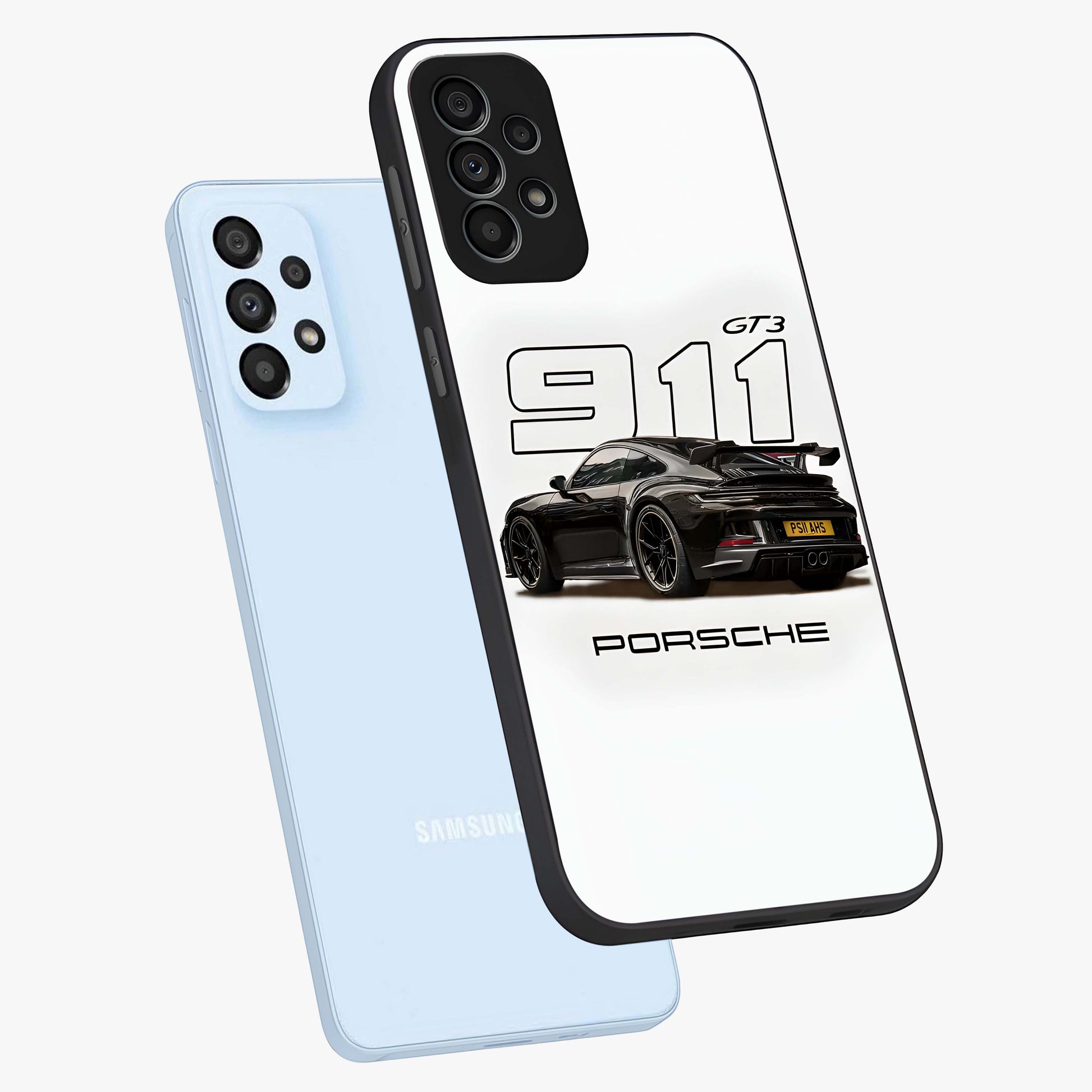 Turbo Legacy Icon Glass Case displayed in angled mockup highlighting dynamic automotive design with performance aesthetic.
