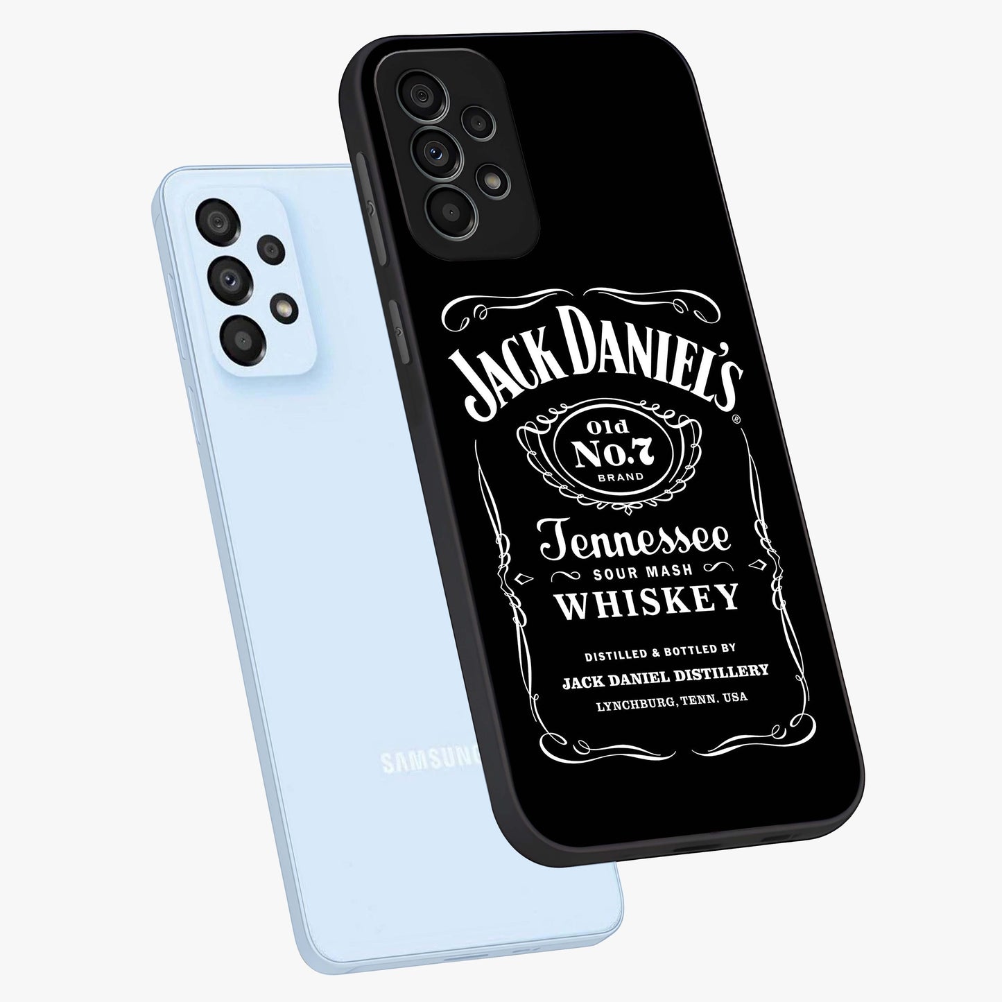 Vintage Whiskey Heritage Glass Case displayed in angled mockup highlighting retro beverage themed design with heritage aesthetic.