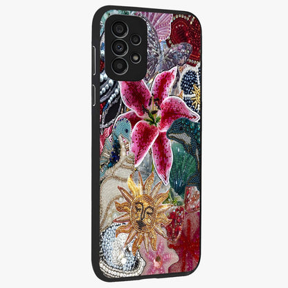Beaded Garden Fantasy Glass Case upright view showcasing whimsical garden aesthetic with artistic bead details.