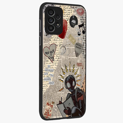 City Dream Sketch Glass Case upright view showcasing urban skyline artwork with stylish hand drawn design.