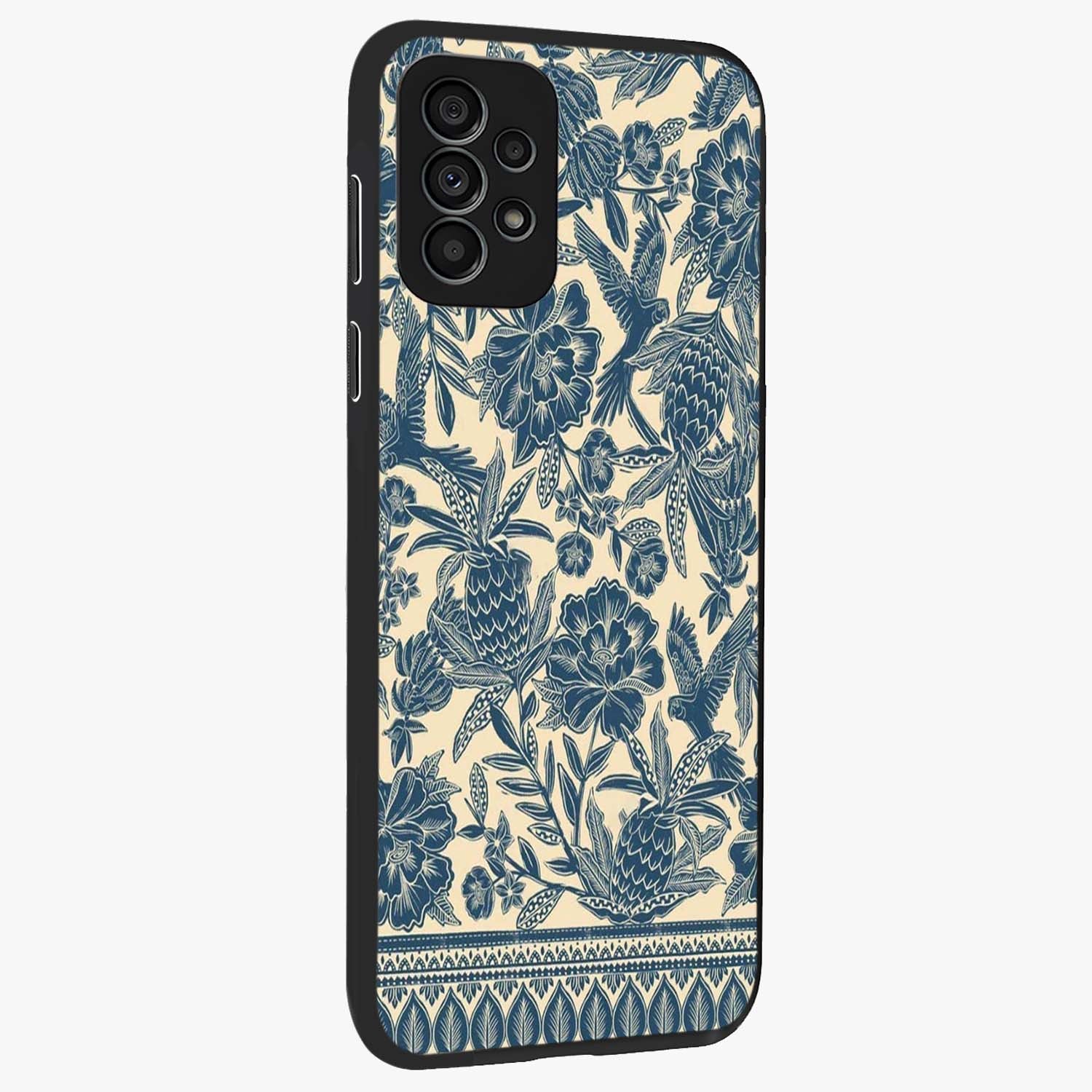 Heirloom Wild Bloom Glass Case upright view showcasing delicate wildflower artwork with timeless floral theme.
