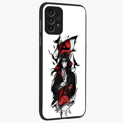Itachi Limited Edition Naruto Anime Glass Case upright view showcasing intense anime artwork with powerful character theme.