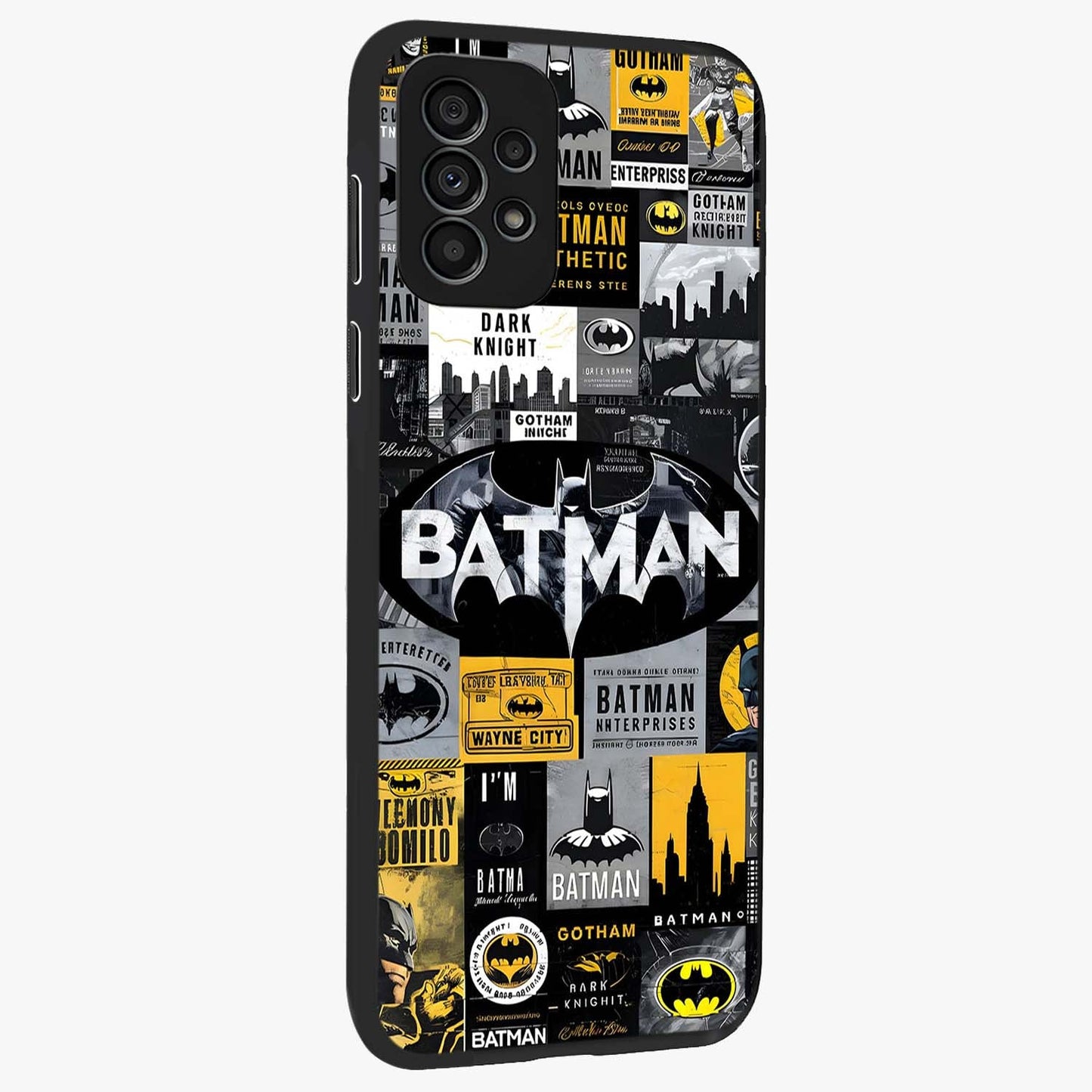 Knight Gotham Rise Glass Case upright view showcasing bold vigilante themed artwork with gothic city vibe.