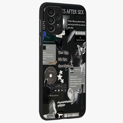 Midnight Love Echo Glass Case upright view showcasing expressive romantic artwork with dreamy midnight theme.