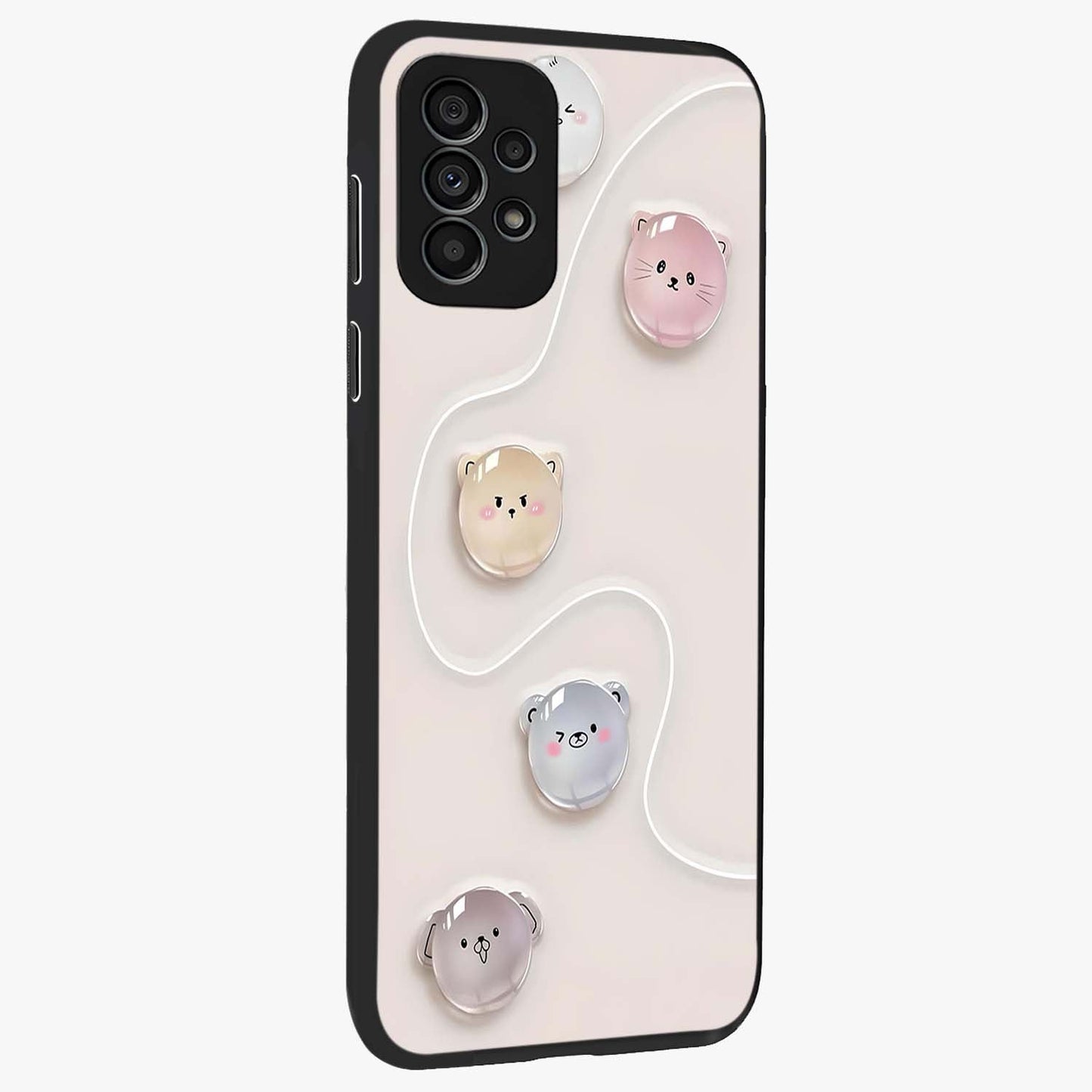 Puffy Face Parade Glass Case upright view showcasing adorable character artwork with cheerful animated theme.
