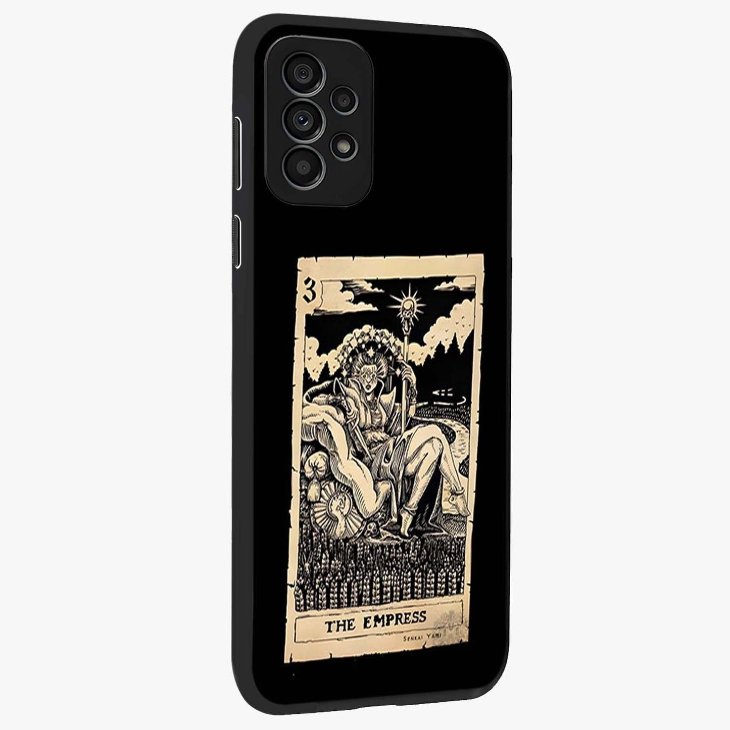 The Empress Glass Case upright view showcasing powerful empress themed artwork with luxurious artistic theme.