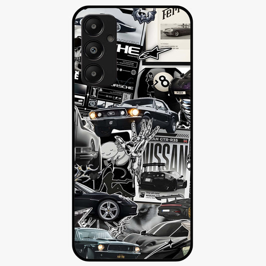 Aesthetic Dark Love Glass Case showing flat back view with dark romantic artwork and glossy glass finish.