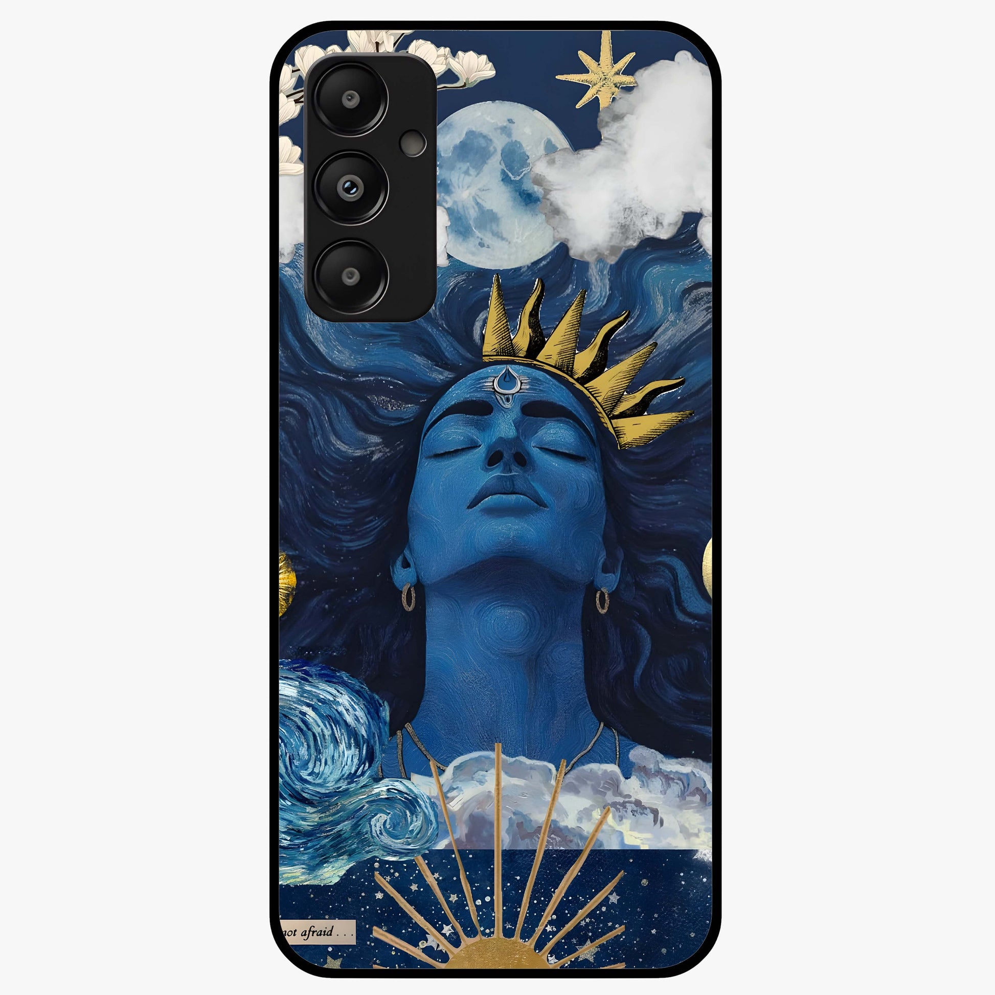 Aesthetic Lord Shiva Glass Case showing flat back view with divine Shiva artwork and glossy glass finish.
