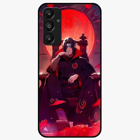 Blood Moon Sovereign Glass Case showing flat back view with mystical blood moon artwork and glossy glass finish.