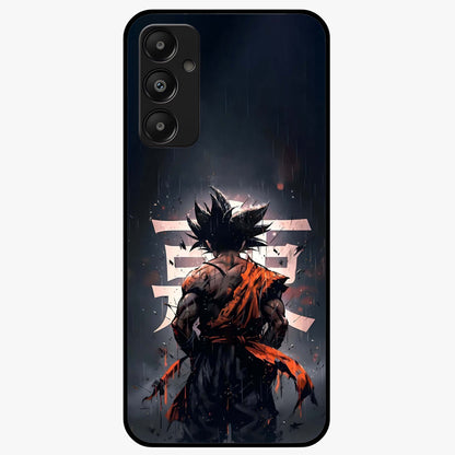Dark Warrior In Rain Glass Case showing flat back view with warrior artwork in rainy atmosphere and glossy glass finish.