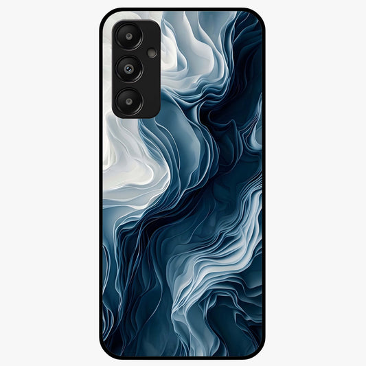 Ethereal Paper Marble Glass Case showing flat back view with soft marble paper texture artwork and glossy glass finish.