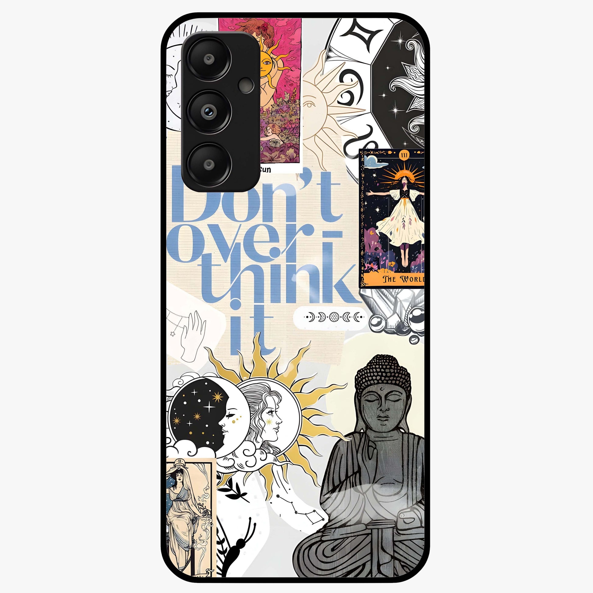 Ethereal Thoughts Glass Case showing flat back view with dreamy artistic artwork and glossy glass finish.