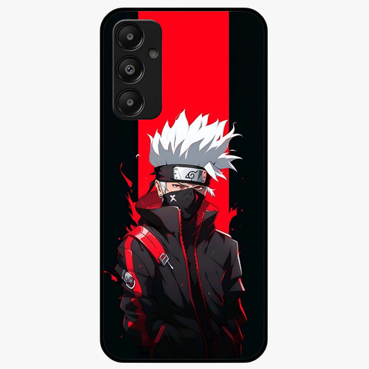 Kakashi Scarlet Shadow Glass Case showing flat back view with powerful anime ninja artwork and glossy glass finish.