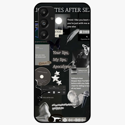 Midnight Love Echo Glass Case showing flat back view with romantic midnight themed artwork and glossy glass finish.
