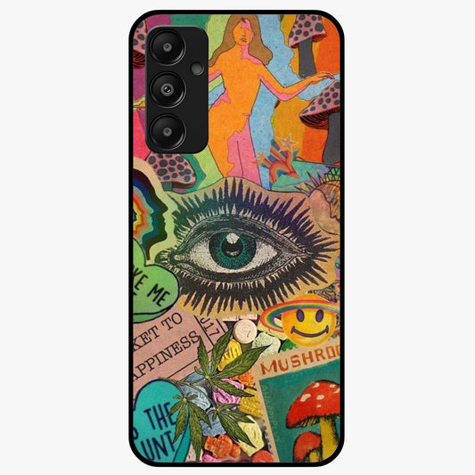 Mystic Eye Wonderland Glass Case showing flat back view with mystical eye themed artwork and glossy glass finish.