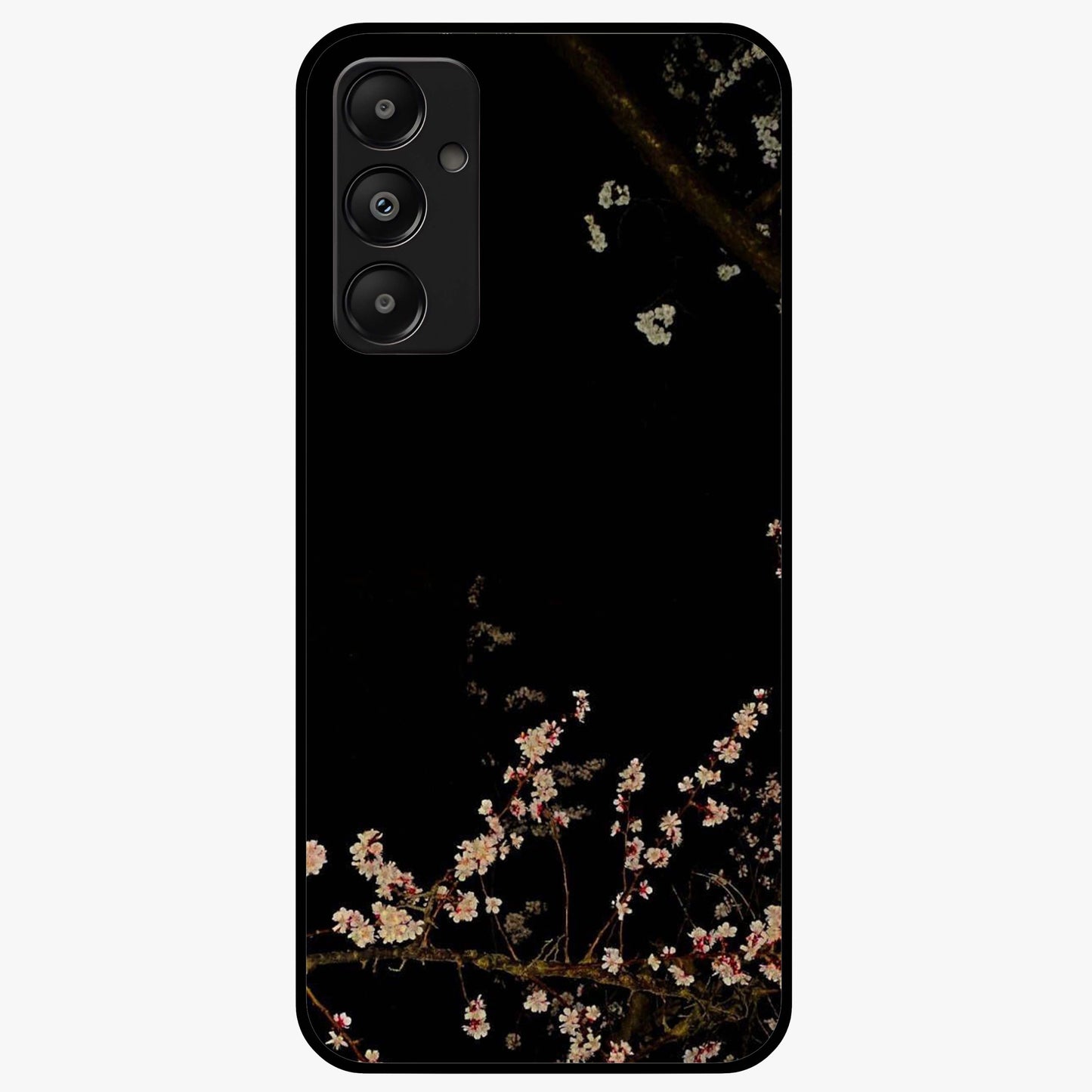 Petal Moon Light With Custom Name Glass Case showing flat back view with floral moonlight artwork and personalized name design.