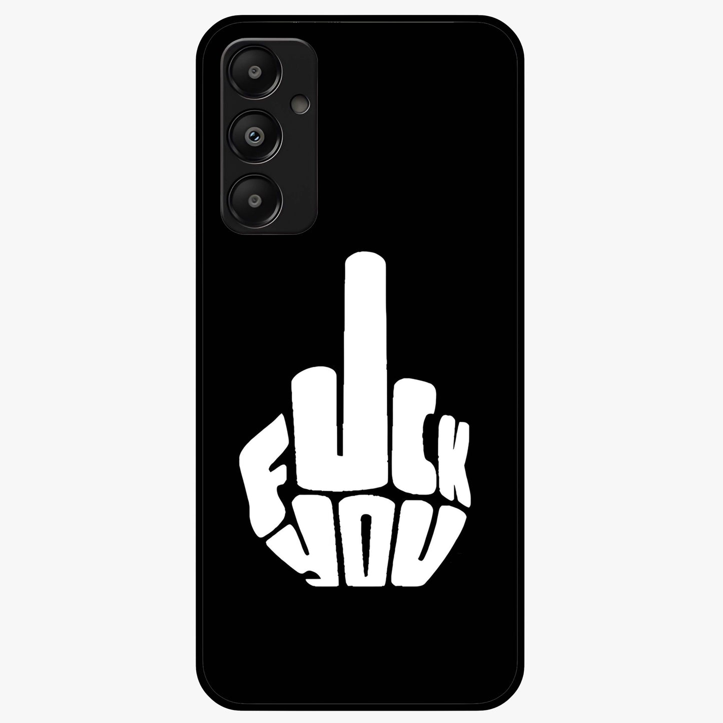 Rebel Mode On Glass Case showing flat back view with bold rebellious typography artwork and glossy glass finish.