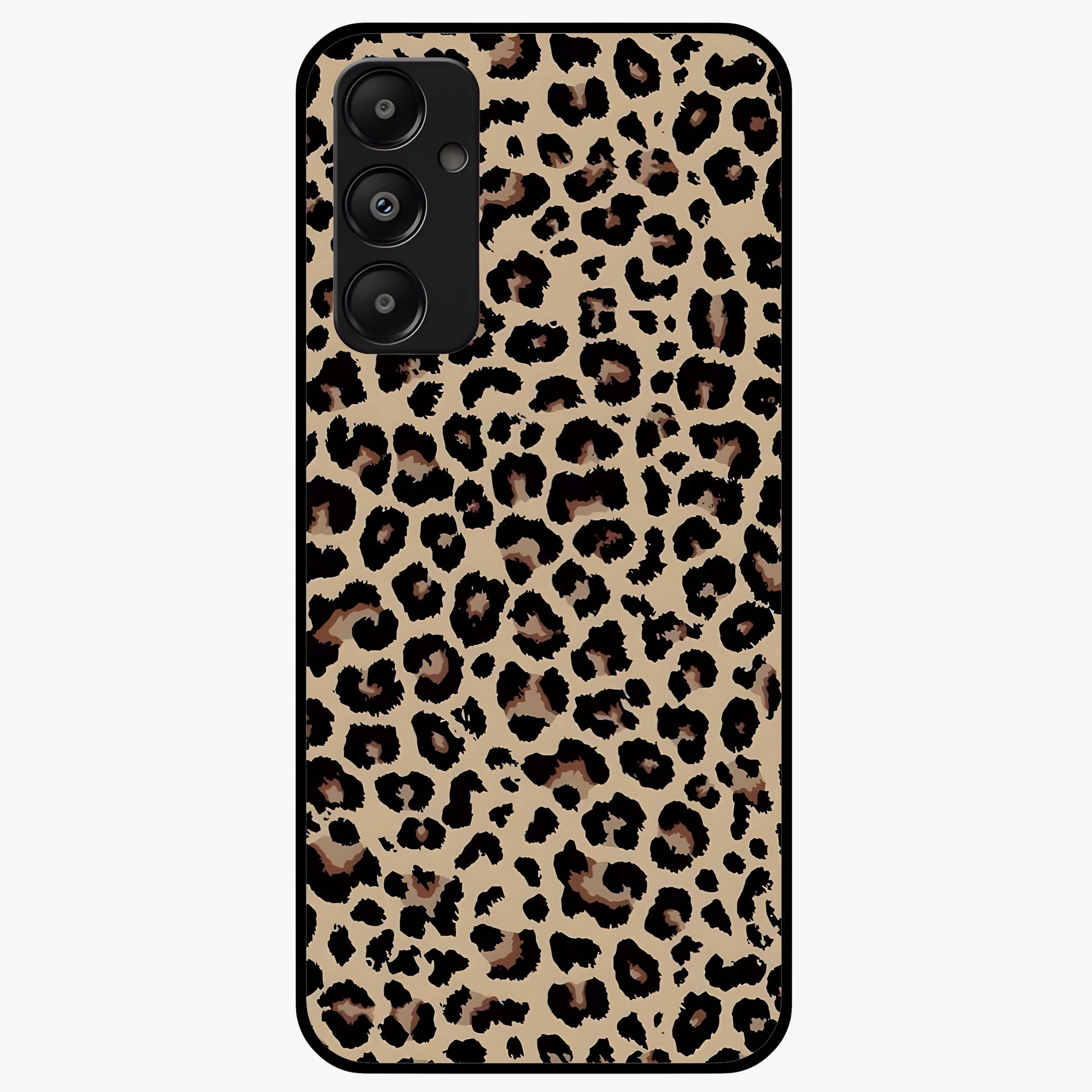 Savage Chic Pattern Glass Case showing flat back view with stylish patterned artwork and glossy glass finish.