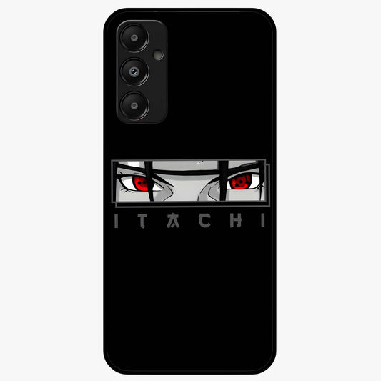 Scarlet Gaze Dominance Glass Case showing flat back view with striking red themed artwork and glossy glass finish.
