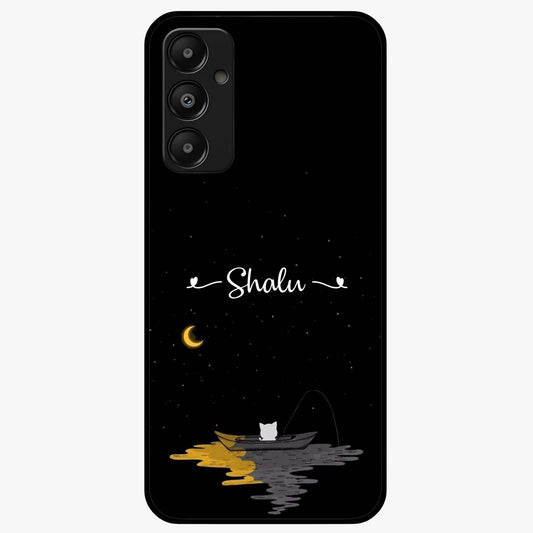 Silent Night Row Glass Case showing flat back view with calm night themed artwork and glossy glass finish.
