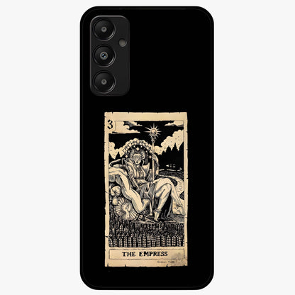The Empress Glass Case showing flat back view with regal feminine artwork and glossy glass finish.