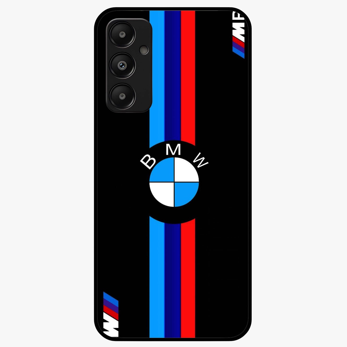 Turbo BMW Beast Glass Case showing flat back view with high performance sports car artwork and glossy glass finish.