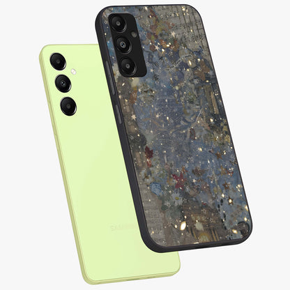 Aesthetic Astrolophia Glass Case displayed in angled mockup highlighting artistic aesthetic elements and smooth glass surface.